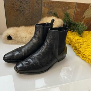 Coach Black Leather Ankle Boots